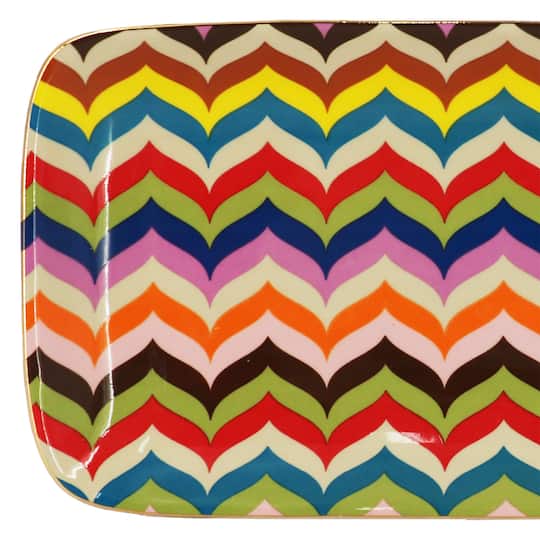 Jonathan Adler x Michaels 4.8" x 8" Chevron Pattern Ceramic Plate